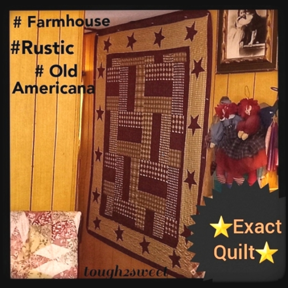 LAST 1!🍁50" BY 60"🍁~ RUSTIC FARMHOUSE LIGHTWEIGHT QUILT THROW(CH) PRICE FIRM! - Picture 3 of 11